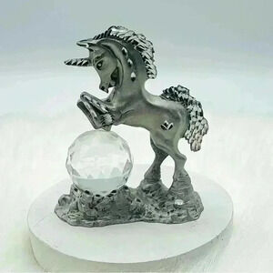 Unicorn with Crystal Ball Figurine